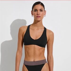 Left On Friday Black bikini top and bottom size Large
